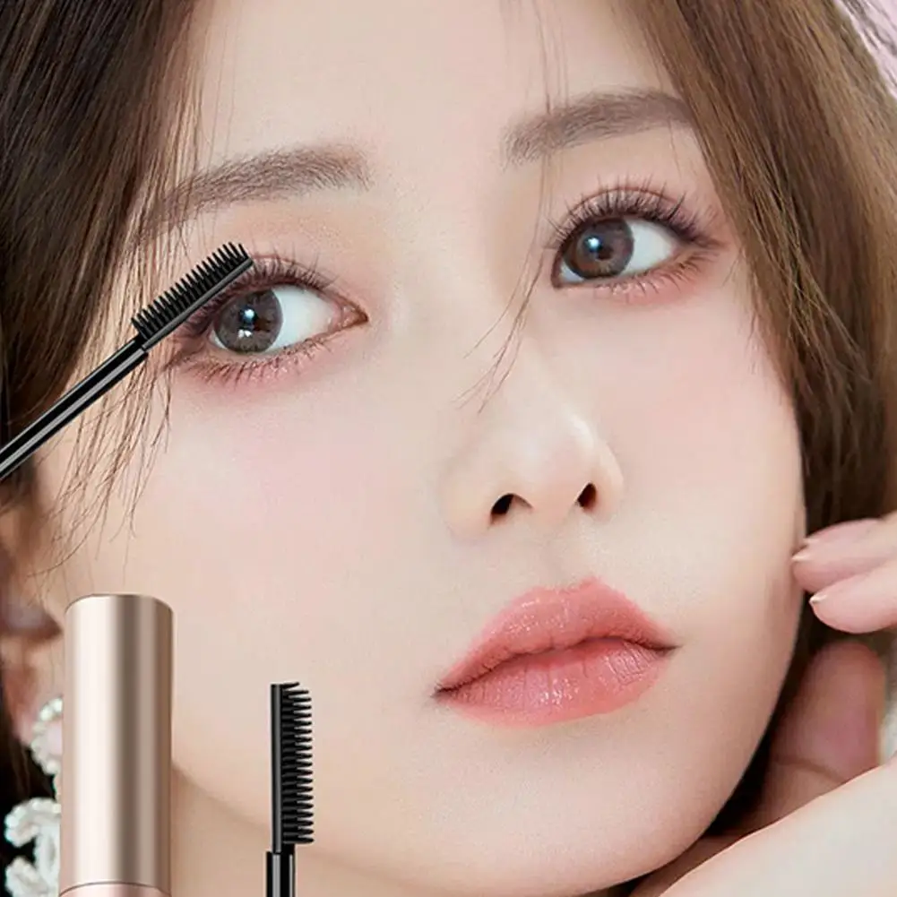 ขนตามาสคาร่ากันน้ําผ้าไหมมาสคาร่าสีดํายาว Curling Eyelash Extensions Non-clumping Eyes แต่งหน้าเครื่องสําอาง