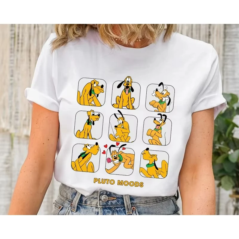 2025 صيف جديد بلوتو المزاج لطيف الكلب قميص الجنة الأسرة مطابقة قميص المملكة السحرية تي شيرت WDW Epcot موضوع بارك قميص