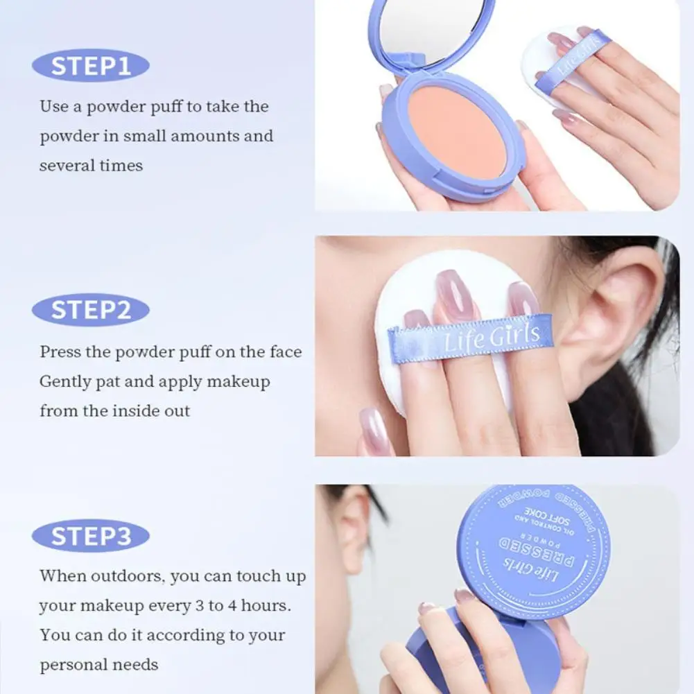 مسحوق لايف جيرلز المضغوط للتحكم في الزيت، بودرة ناعمة من ماركة فحم الكوك بدون أثر، مسحوق تبييض البشرة الباهتة المقاوم للماء #6