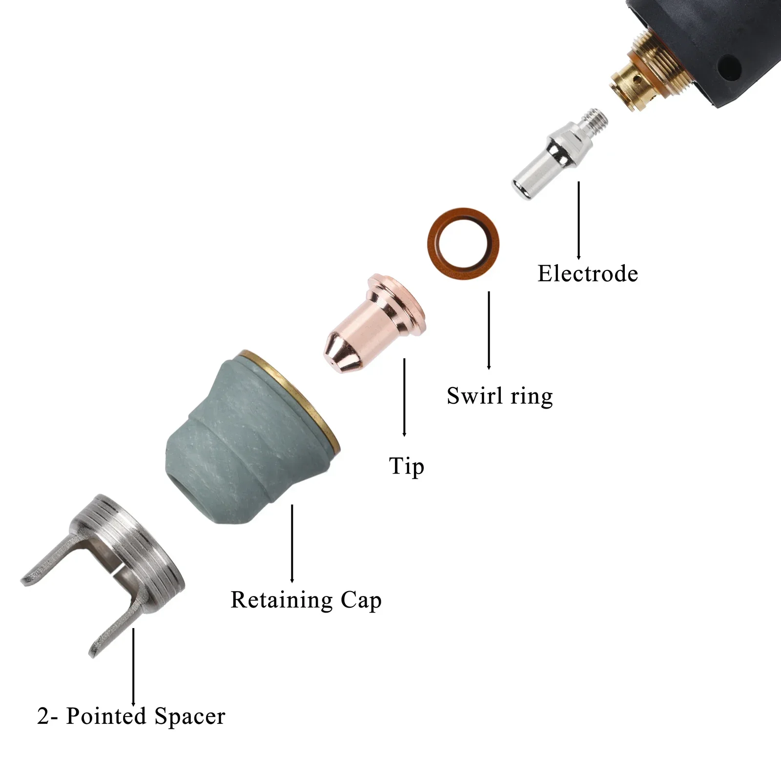23 Uds antorcha de corte por Plasma IPT-60 PT-60 IPT-40 PT40 punta 51318 0,8mm/0,9mm tapa protectora de electrodo soporte