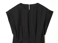 Women's Dress 2026 Spring New Black Short-Sleeve Pleated Decorative A-Line Long Dress Elegant and Simple Fashionable - Image 3