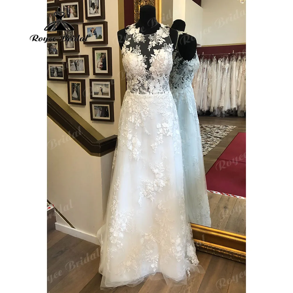 Hojny koronki Flora Bridal linia Boho weselny sukienka dla kobiet 2023 Vestido De Novia suknie ślubne kobiety Custom Made Roycebridal