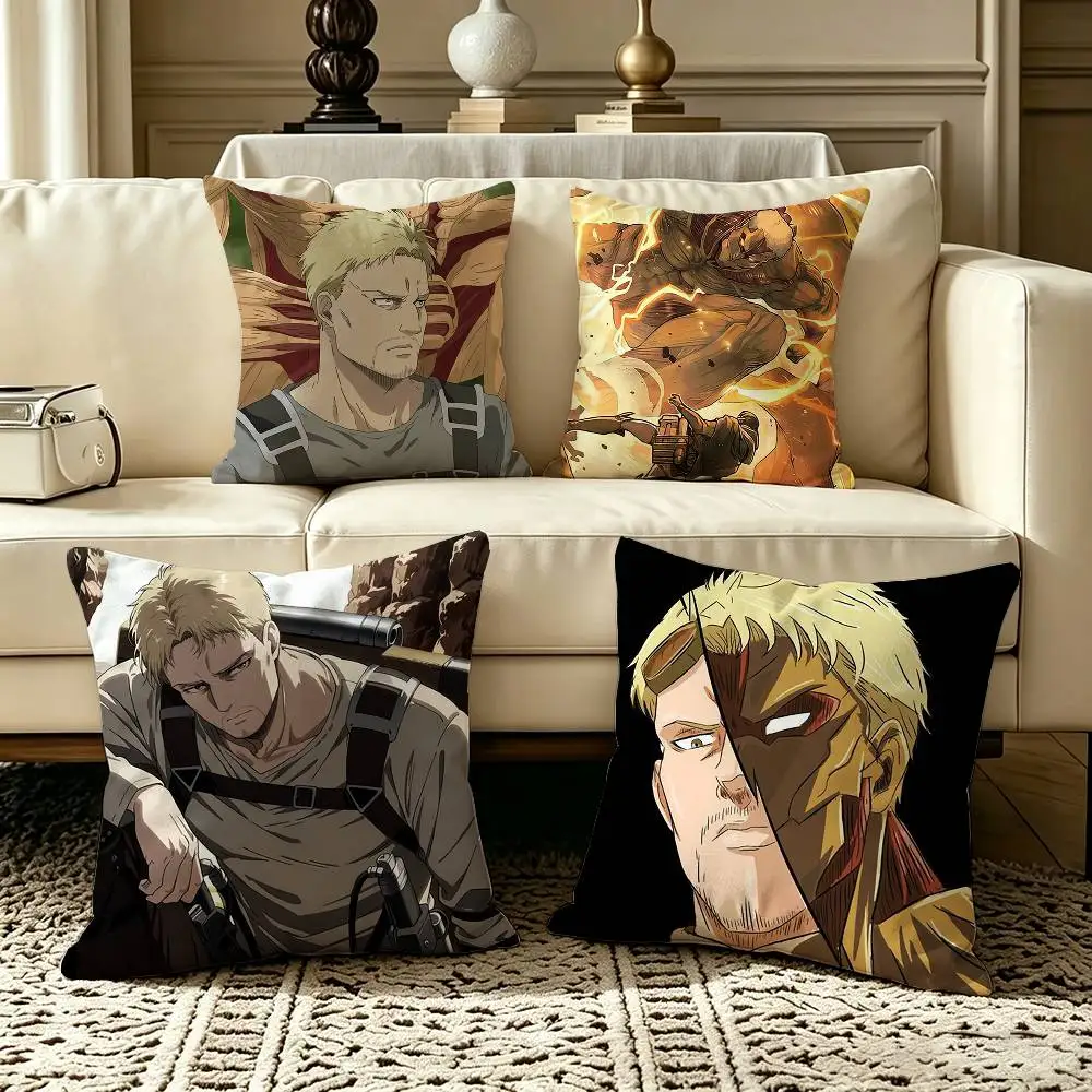 Attack on Titan Reiner Braun  Pillow Case Square Double-Sided Sofa Cushion Cover Bedroom Bedside Pillow