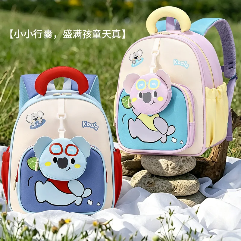 Cute Koala Children Backpack With Coin Purse Kindergarten Schoolbag For Boys And Girls Lightweight Travel Backpack For Children