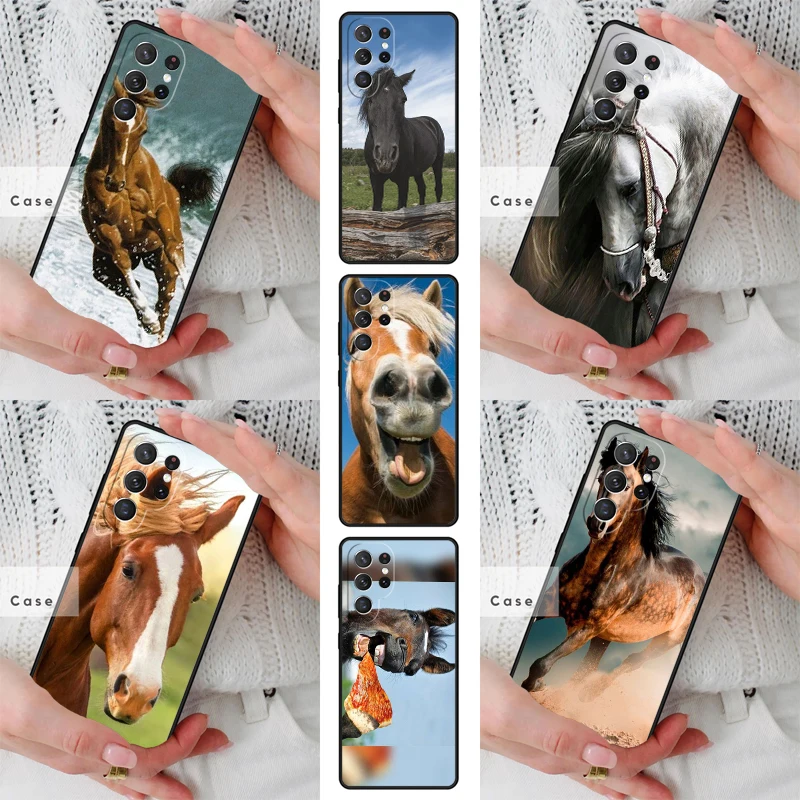 Beautiful Horse Animal TPU Phone Case for Samsung Galaxy S26 S25 S24 S23 S22 S21 S20 Note10 Plus FE Ultra Cover