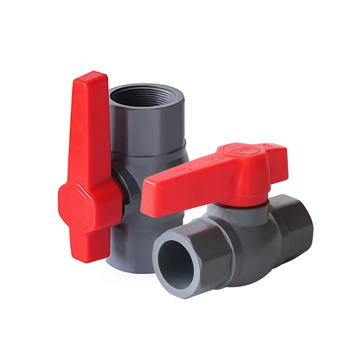 

20~63mm Grey Thicken PVC Pipe Socket / Female Thread Ball Valve Garden Irrigation Fittings Aquarium Fish Tank Switch Ball Valve