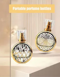 25ml Glass Perfume Bottle Exquisite Electroplating Patterned Spray Bottle Portable Mini Cosmetics Dispenser Bottle Empty Bottle