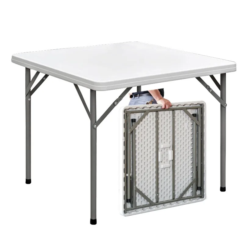 Folding table square dining table and chairs, household outdoor portable simple eating chess and card mahjong table, small
