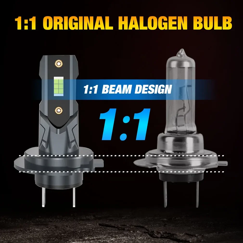 2PCS H7 LED Headlight Bulb 22000LM 12PCS CSP 3570 Car Headlamp Auto Mini CanBus H7 Led Bulb Turbo Light 6500K 12V 110W