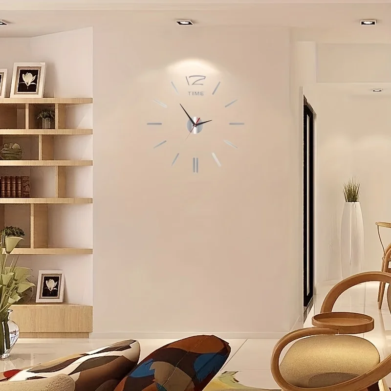 1PC Wall Clock Mirror Wall Stickers Creative DIY Wall Clocks Removable Art Decal Sticker Home Decor Living Room Quartz Hot