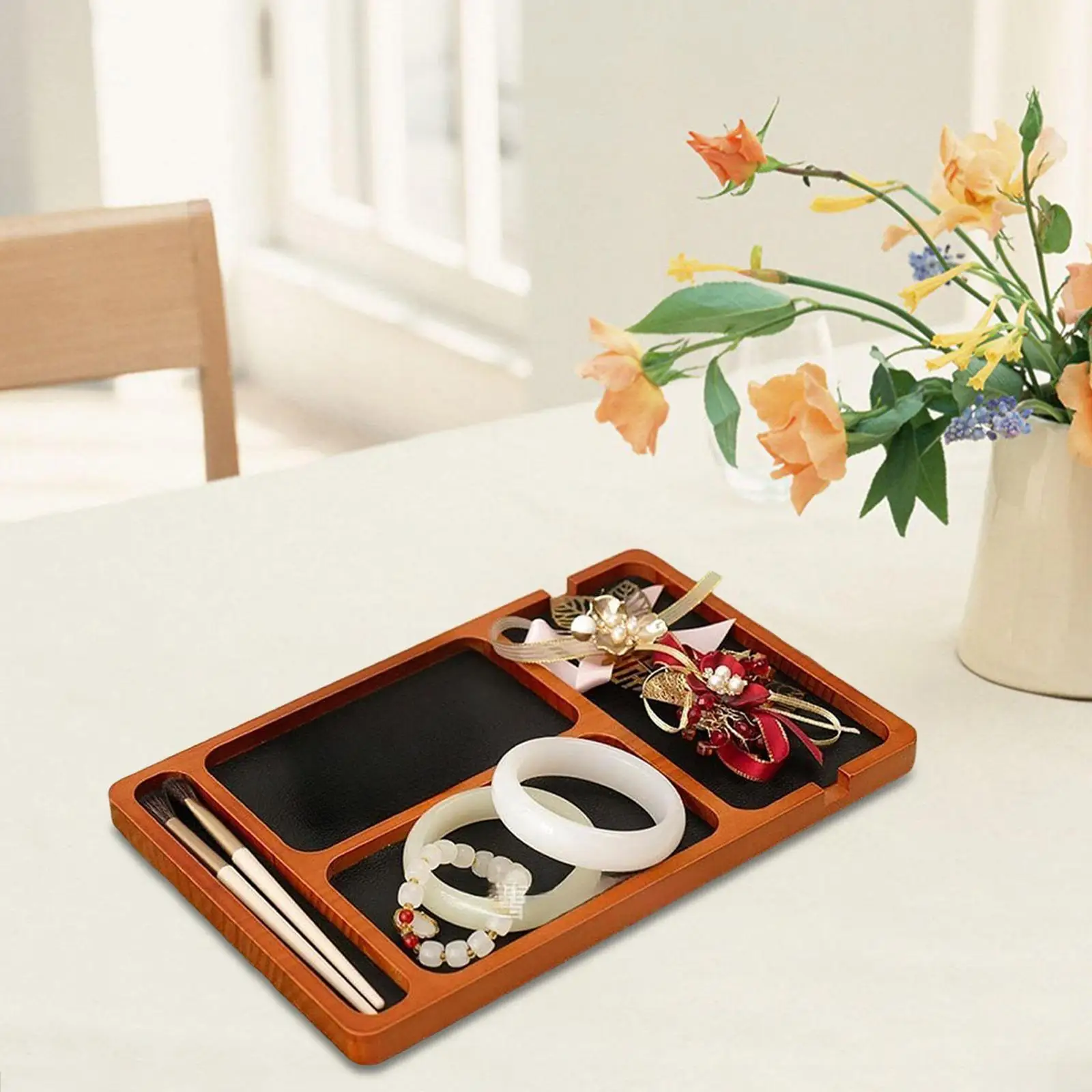 Bandeja de almacenamiento decorativa para mesa, organizador de entrada para relojes y llaves