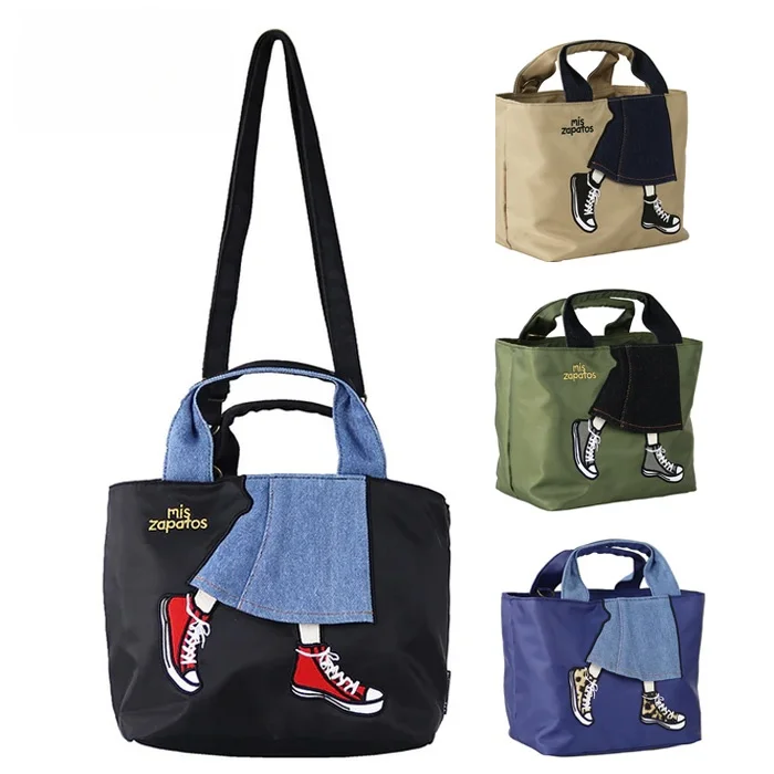 

Милая нейлоновая сумка с вышивкой, универсальная сумка через плечо, женская сумка большой емкости, повседневная летняя трендовая сумка с двойным ремешком