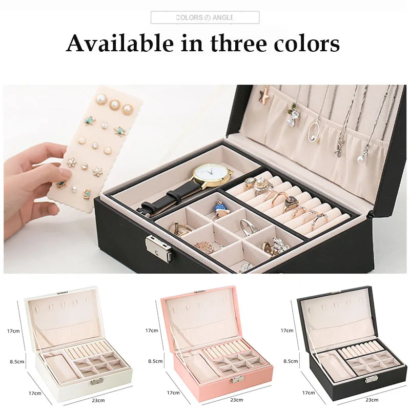 Earrings Necklace Ring  Jewelry Organizer Portable Jewelry Storage Box Travel Organizer Jewelry Case Leather Storage