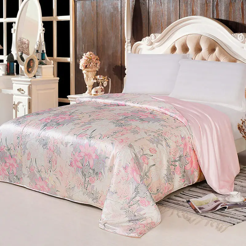 Capa de edredão de seda 1pc 100% mulberry seda multicolorido impresso floral seda muitos tamanho ls170903