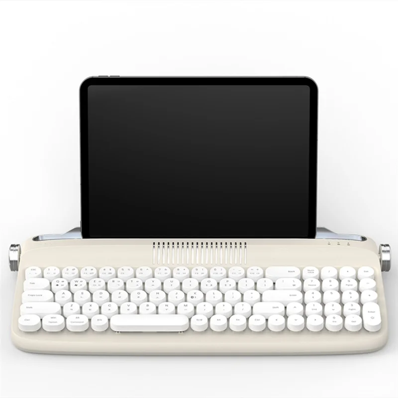 B309 Bluetooth Retro Wireless Keyboard for Laptop Tablet Phone Charging Models Portable Dual-Mode Keyboard, Sand