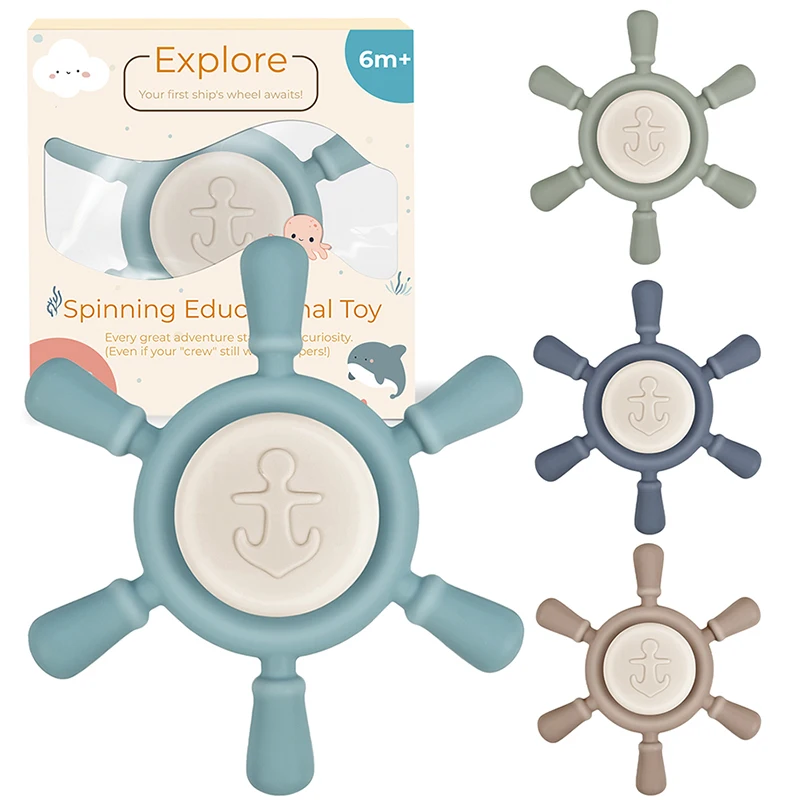 Jouet Spinner à ventouse en Silicone pour bébés enfants, voiture, Table de voyage, chaise haute, fenêtre sensorielle, hochets de dessin animé, jouet éducatif Fidget