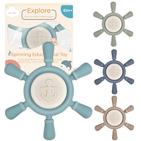 Silicone Suction Cup Spinner Toy for Baby Kids Car Travel Table Highchair Window Sensory Cartoon Rattles Fidget Educational Toy