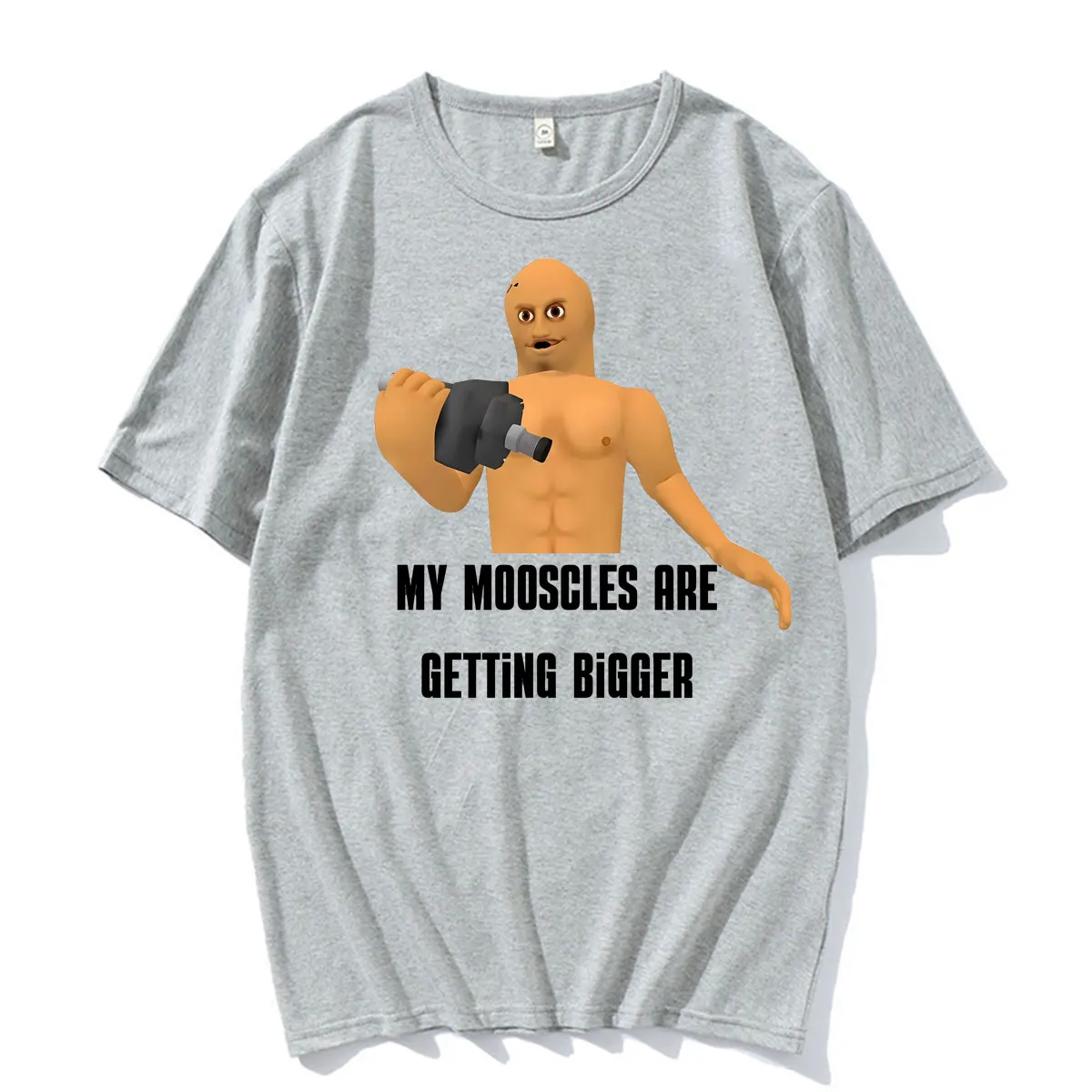 Meine Muskeln werden größer – Lustiges Meme-Fitness-Print-T-Shirt für Herren und Damen – Vintage Streetwear T-Shirt – Lässiges Baumwoll-T-Shirt – Detail 6