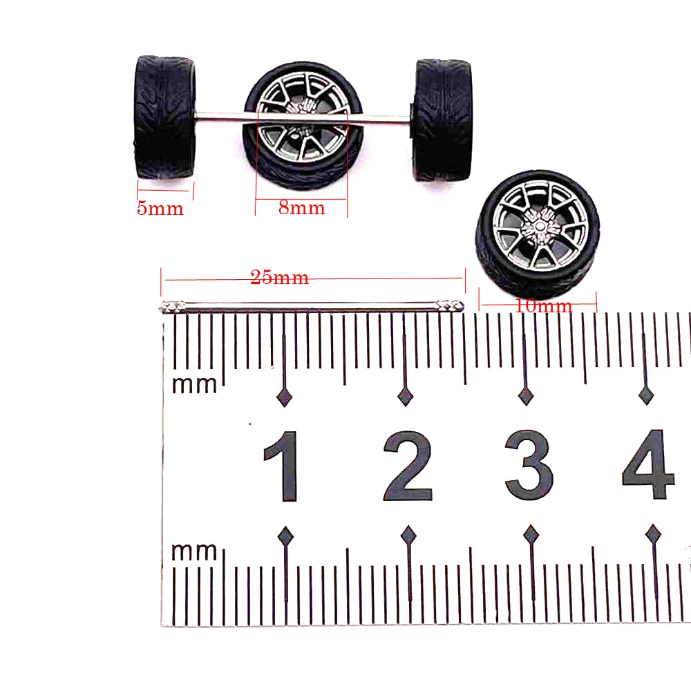 Car Models Custom Wheels Rubber Tires Modified Axles for 1:64 Domeka HW Matchbox MINIGT XCARTOYS Master