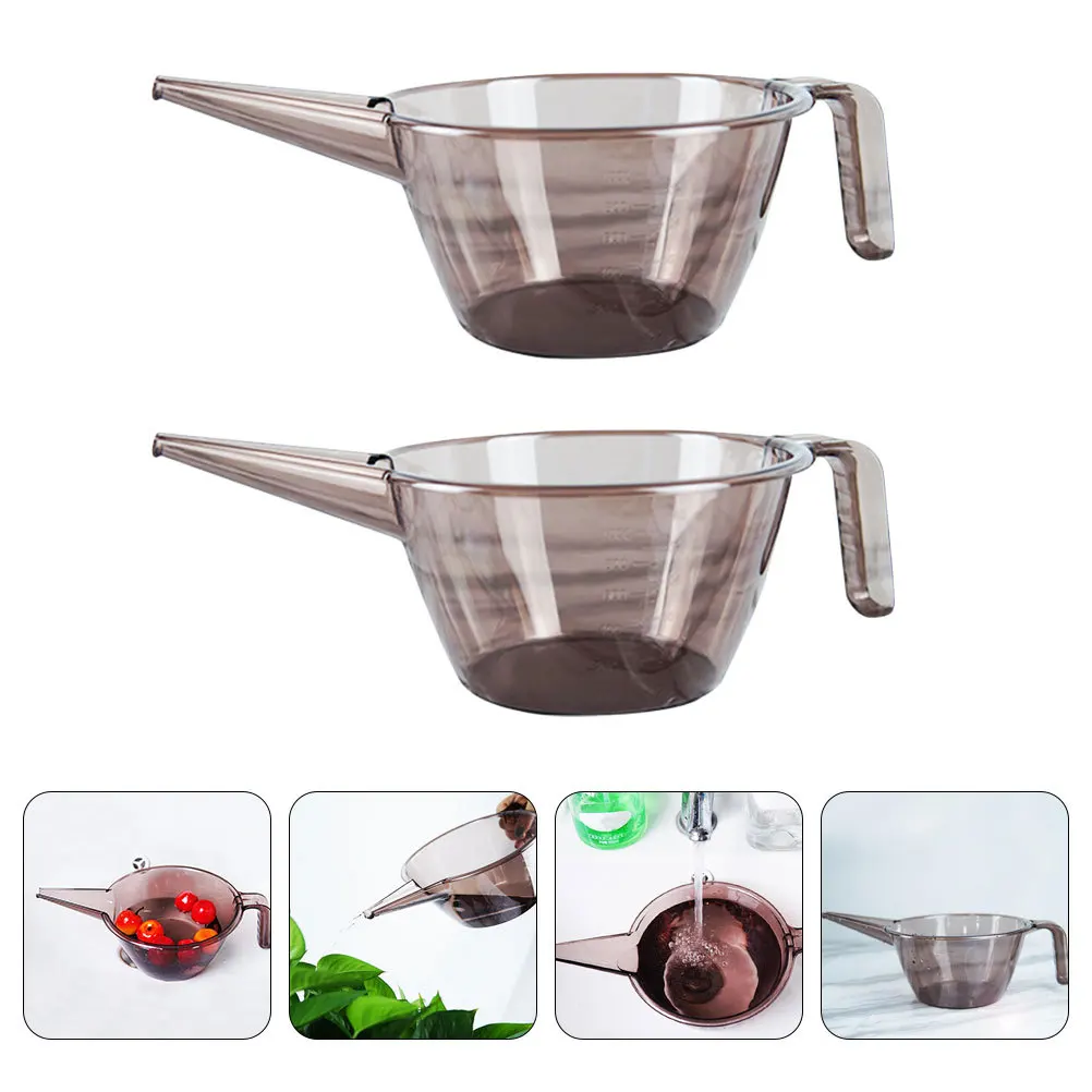 

2Pcs Sturdy Plastic Handle Water Spoons Thickened Kitchen Ladles Practical for Soup Washing Vegetables Multipurpose Household