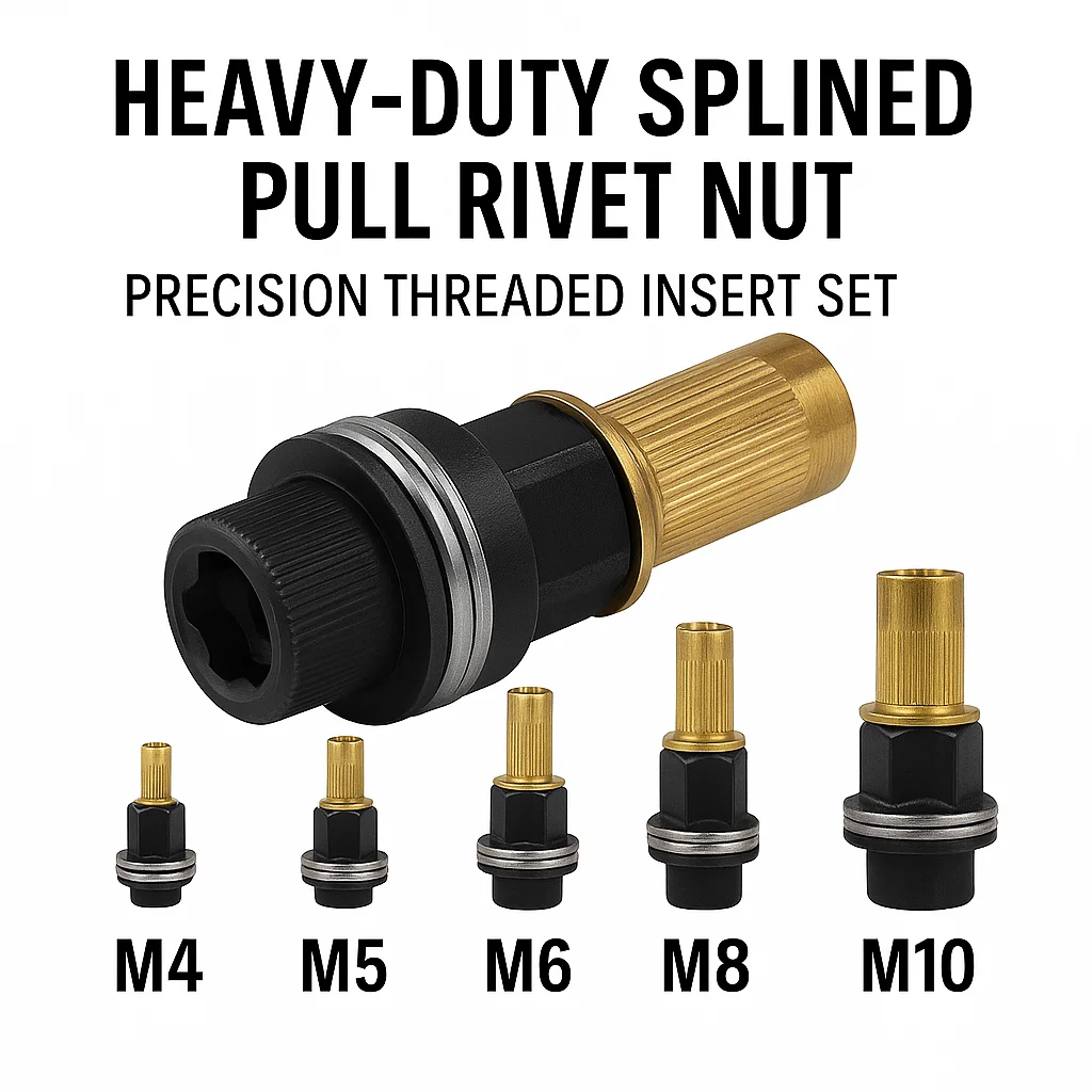 21pcs Hand Rivet Nut Tool Set, Manual Riveter Kit with M4–M10 Nut Heads for DIY Repair, Car Service, Durable Multi-Use Accessory