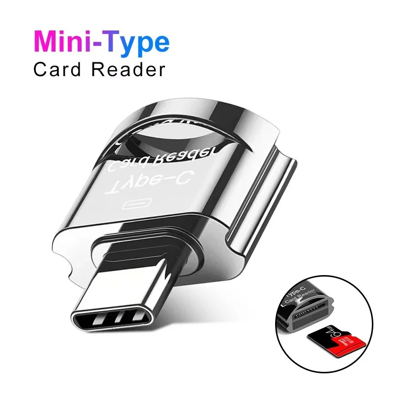 USB Type C To Micro-SD TF Adapter OTG Card Reader Portable Mini Card Reader Smart Memory Card Reader For Phone Laptop Macbook PC