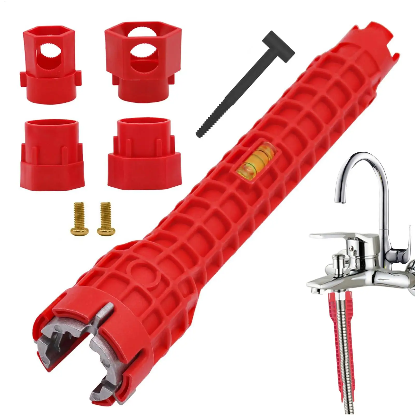 14 In 1 Sink Faucet Wrench Set Plumbing Repair Tool Handle Double Head Wrench Spanner Tool Installer Ratchet Wrench For Bathroom