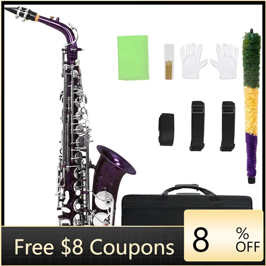 

STLF Wholesale/Customized samples/ex-factory price Color nickel mid-tone saxophone E flat health instrument, gold paint finish a