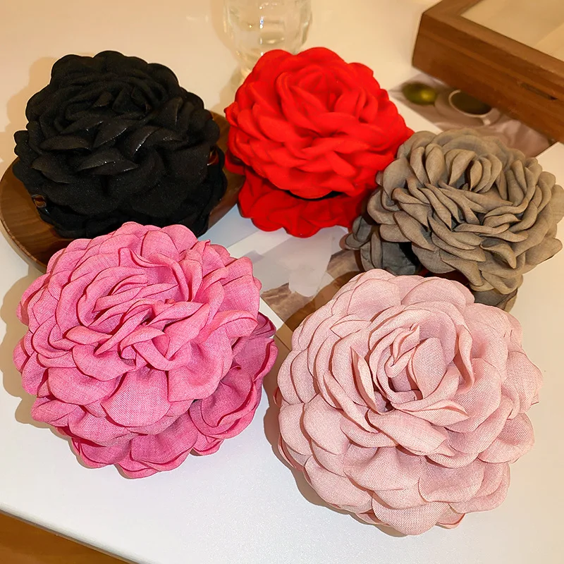 Big Flower Women's Hair Claws 2023 New In Vintage Fashion Headwear Simple Lage Size  Hair Accessories for Women Gift