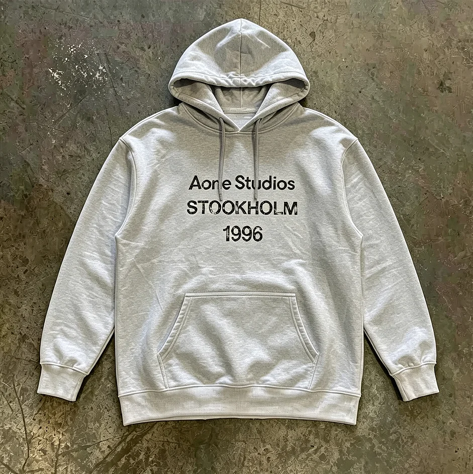New Vintage Distressed Letter Print Hoodie Men Women letter print Graphic Pullover Sweatshirt Loose Casual Streetwear Hoody Tops