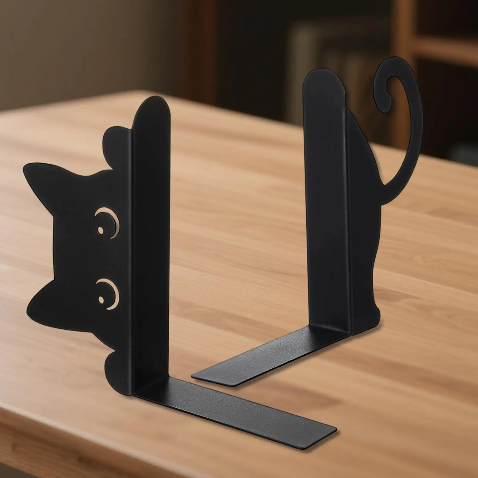 Cat Bookends 2Pcs Cat Book Ends Heavy Book Stand Shelf Book rack Iron Bookends Stand Organizer Book Home  Desktop  Decor
