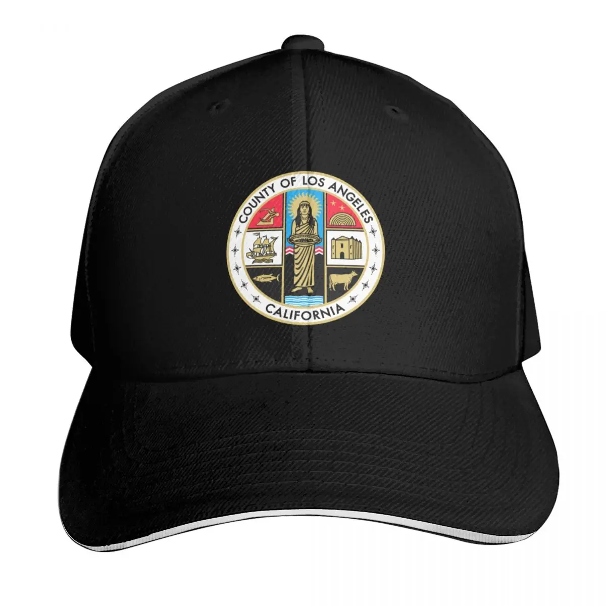 Gorra de béisbol con sello del condado de Los Ángeles, California, EE. UU., gorra deportiva, gorra snapback, sombreros divertidos y bonitos para hombres y mujeres