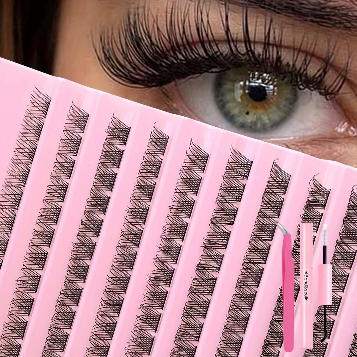30D/40D/80D 混合長さ 8-16mm ボリュームのあるつけまつげ、接着剤とピンセット付き、DIY アプリケーションやお祝いの機会に