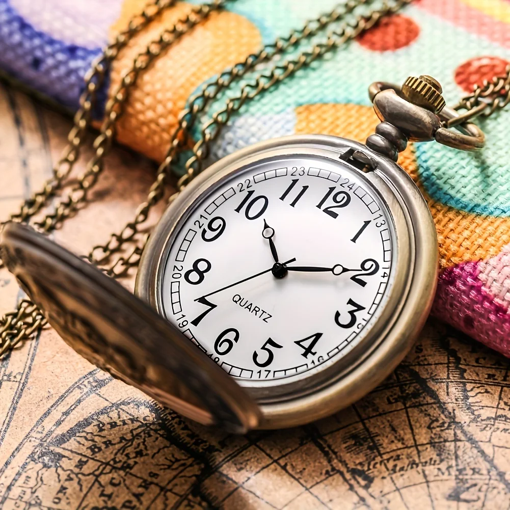 Elegante Quartz Pocket Watch, Colar, Ideal para Escola, Aniversários, Presentes de Natal, Festa Acessório