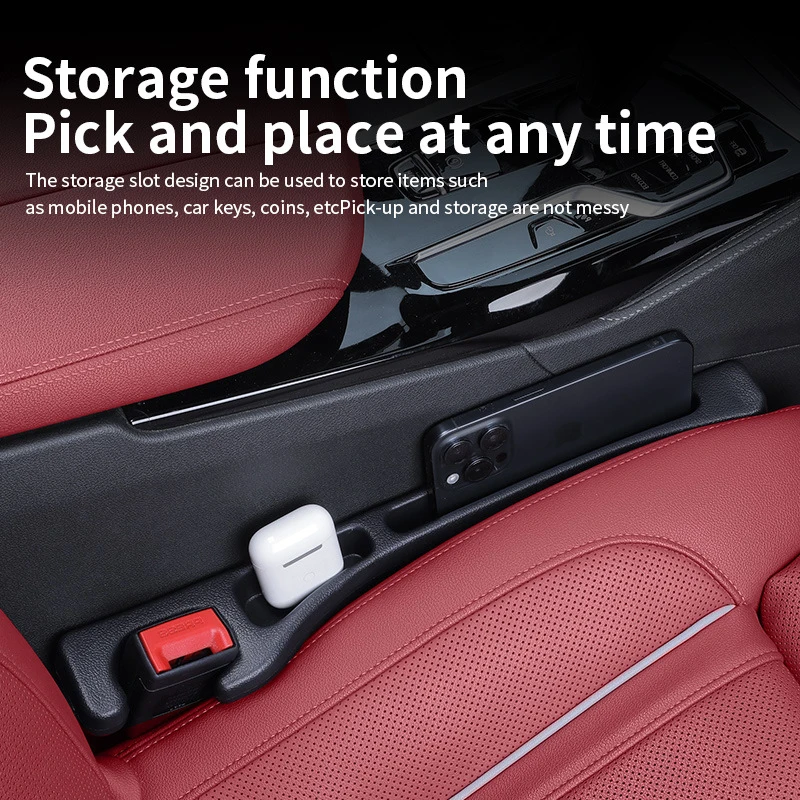 2 Pieces Car Seat Gap Filler Universal Fit with Storage Bag No-Drop Side Gap Filler with age Slot And Hook for Vehicle Seat Gap