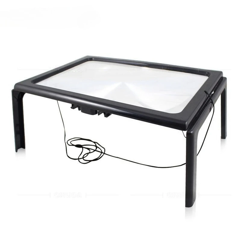 

Phone Screen Magnifier 3X Page Foldable Desktop Magnifying Glass With LED Lights For Vision Book Reading Helping Hands Loupe