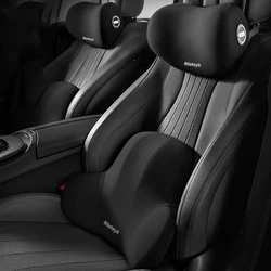 Car Neck Cushion Memory Foam Protective Lumbar Back Support Breathable Universal Car Headrest Pillow Car Supplies
