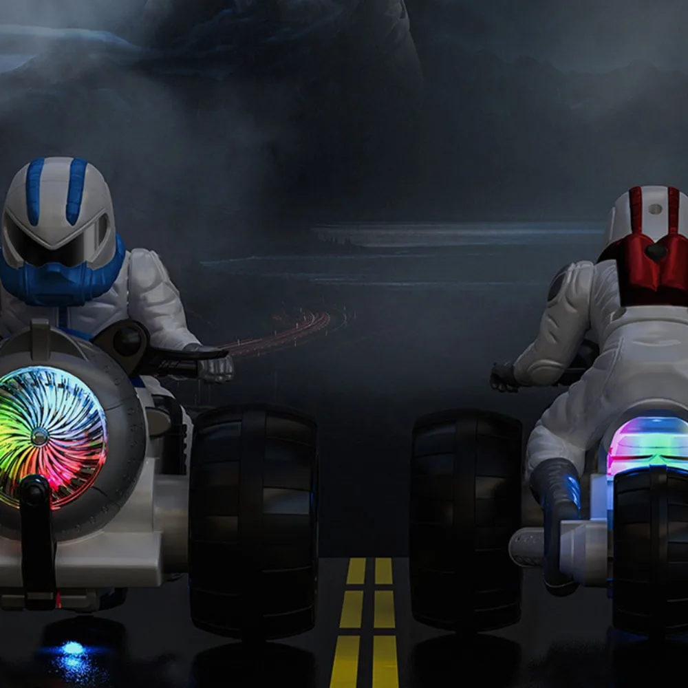 Dansende motorfiets oplichtend cadeau voor baby cartoon elektrische coole stunt 360-roterende racemotorfiets robot lichte muziek jongensspeelgoed
