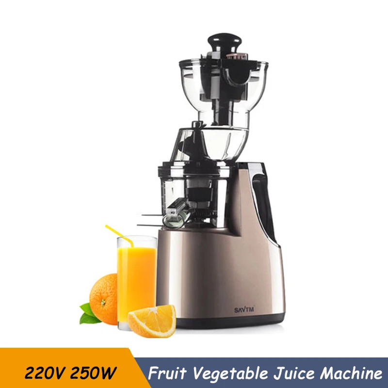 Commercial Electric Slow Juicer Machine 7-Segment Helical Cold Press Extractor Filter Free Easy Clean Fruit Juicer AC-Motor 250W