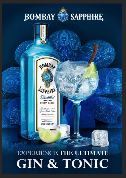 

Bombay Sapphire Gin Metal Sign Pub Shed Garage Plaque Bar Man Cave Garage Home