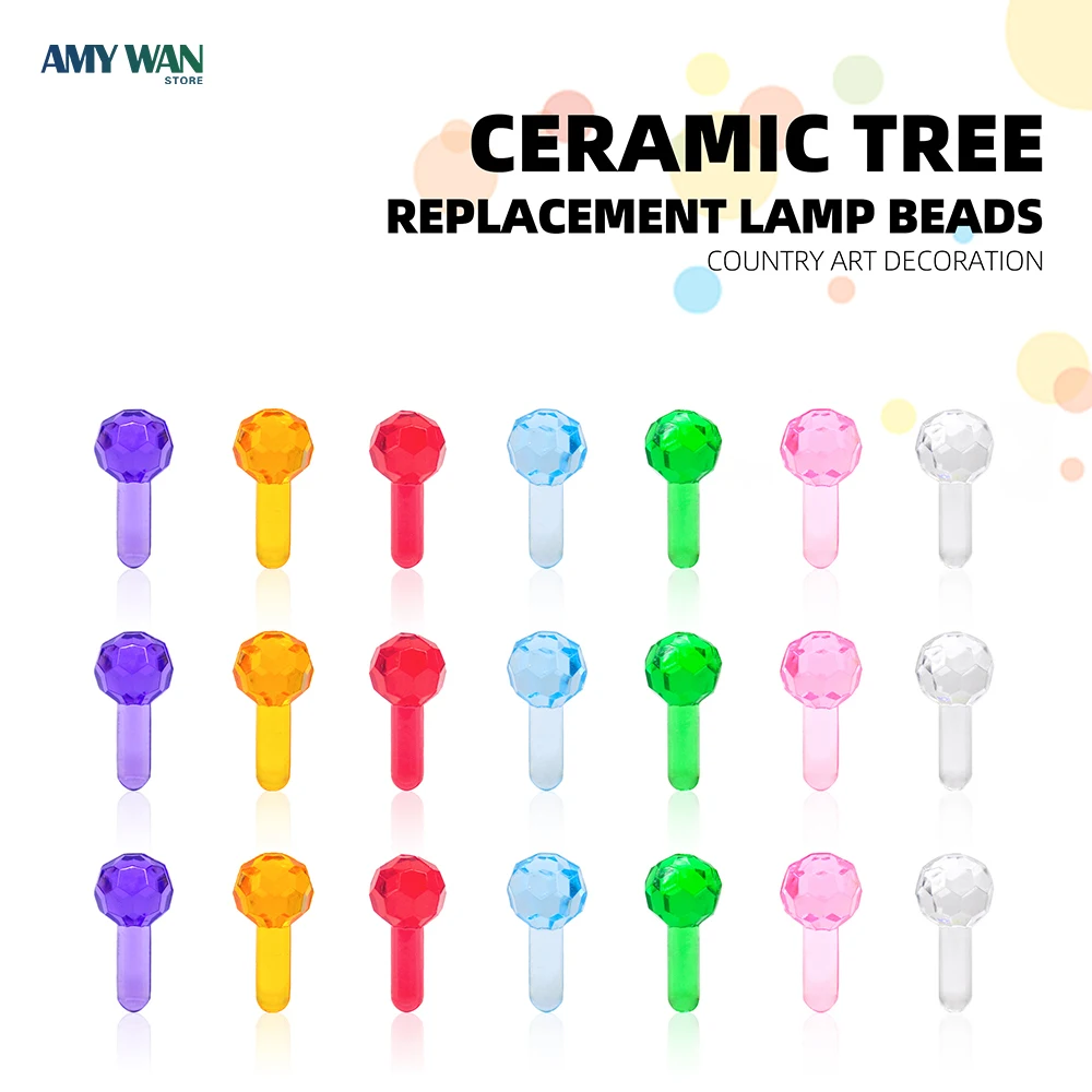 100pcs Multi Color Round Globe Light Replacement Bulbs for Ceramic Christmas Tree Ornaments Accessories Home Noel Party Navidad