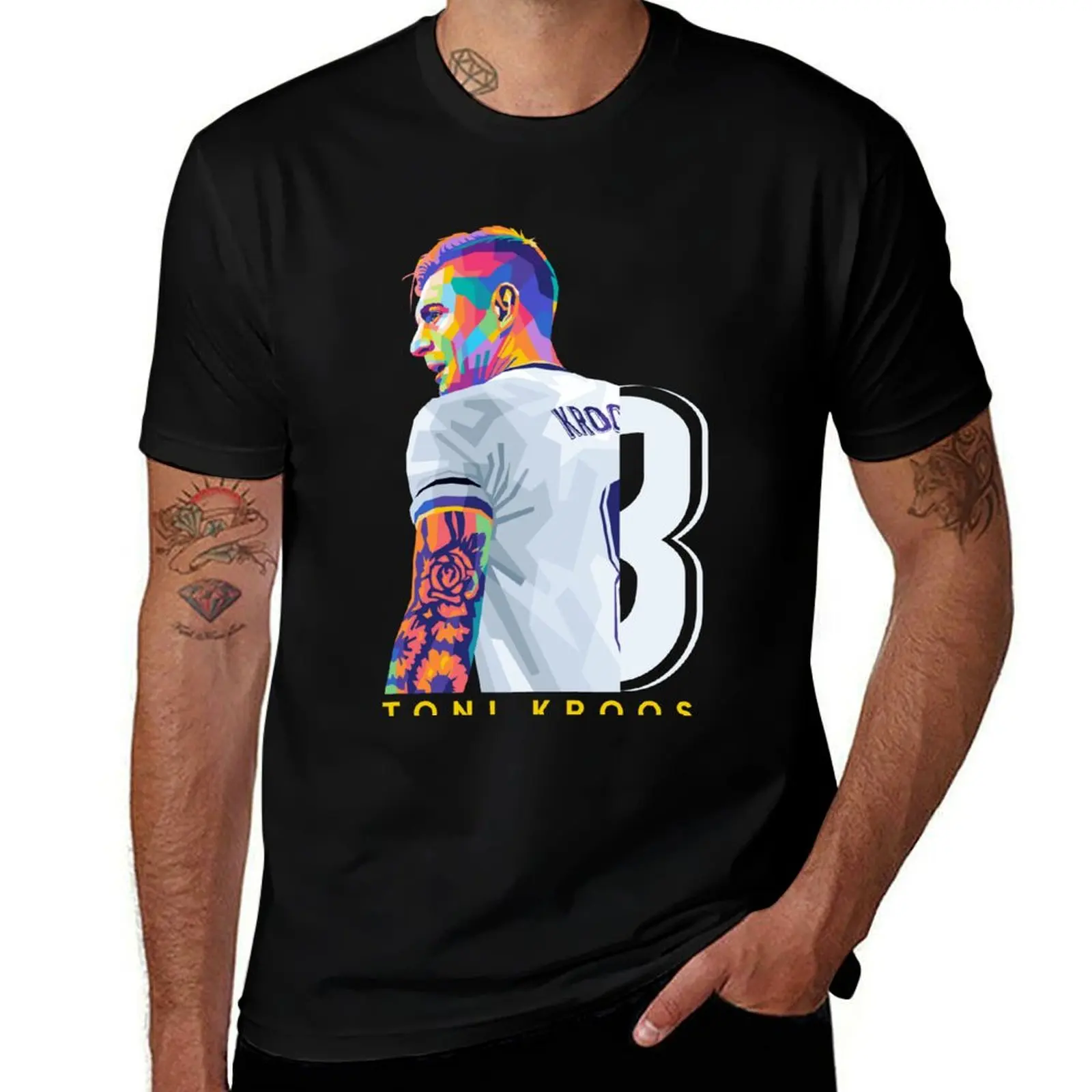 

Toni Kroos WPap Pop Art T-Shirt for a boy custom t shirt rapper graphic tees vintage anime shirt heavy weight t shirts for men