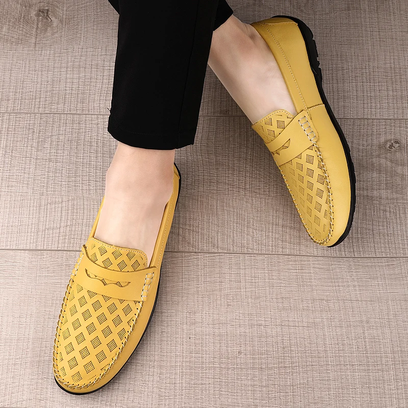 

Летние новинки: Мужские лоферы класса люкс с легкой текстурой, дышащей мягкой подошвой, изысканной строчкой, для активного отдыха и повседневной носки, для вождения