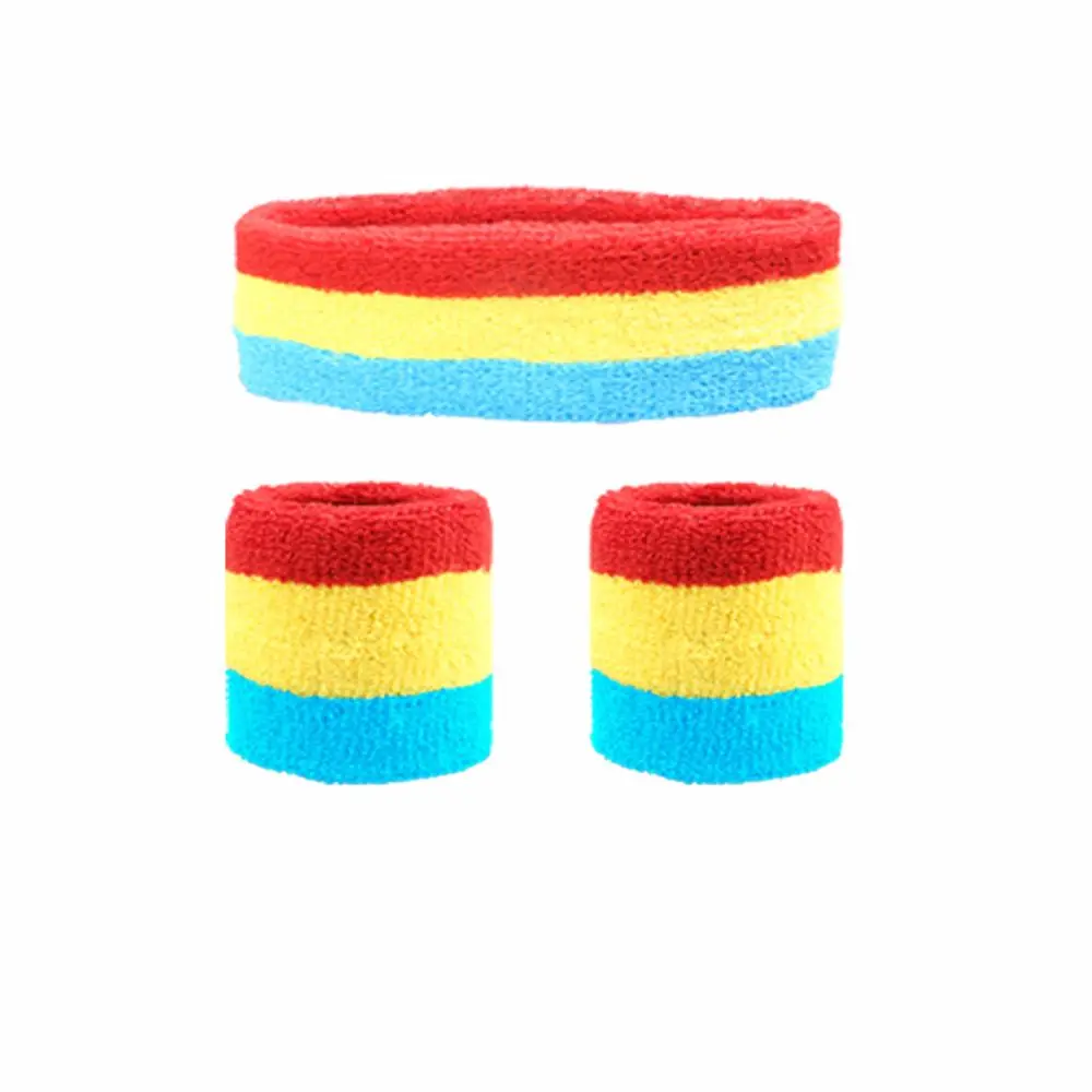 Yoga Sport Fitness Heren/Dames Tennis Polssteun Handdoek Zweetbanden Hoofdband + Polsbandjes Sportpolsbandjes