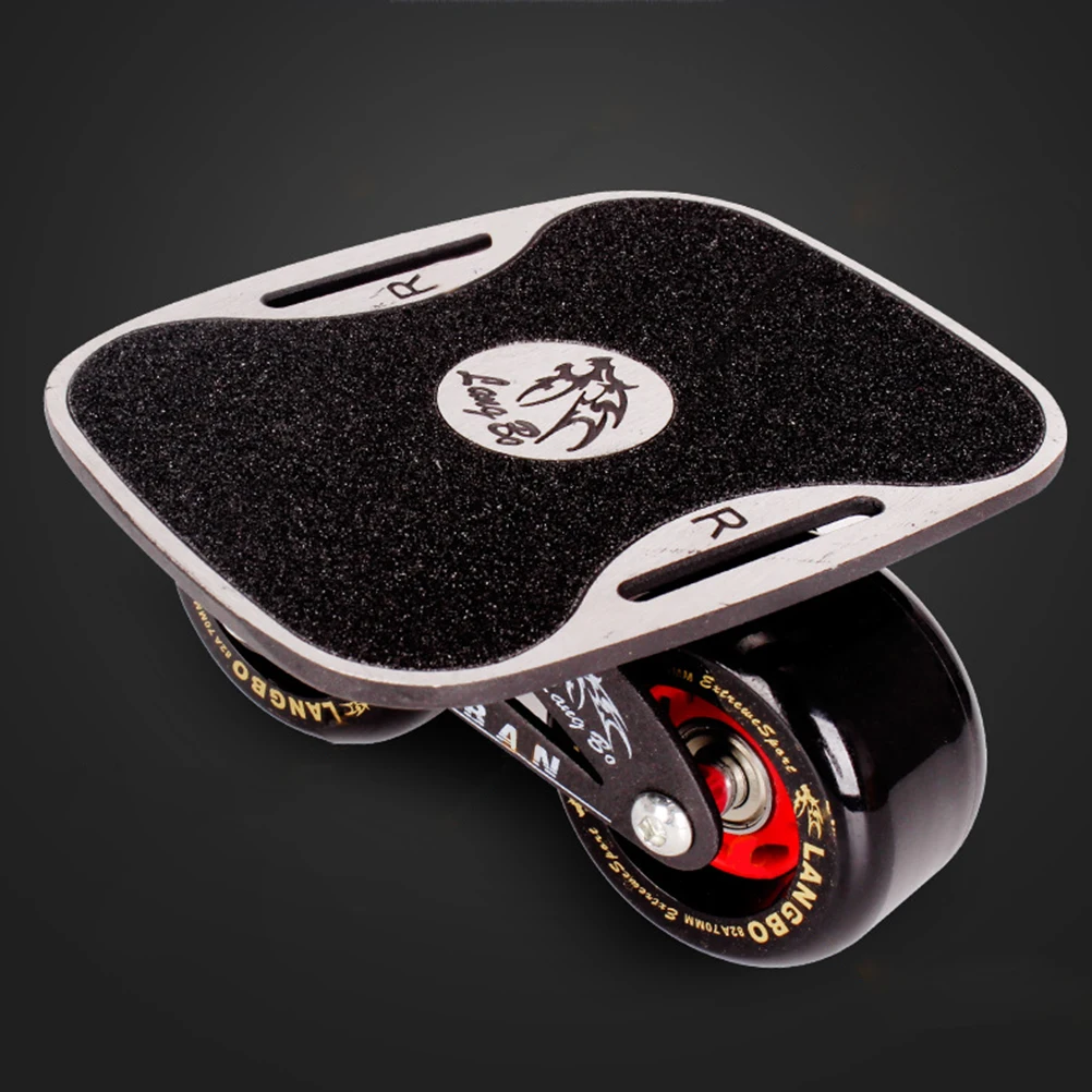 Dazzle Drift Board Aluminum Alloy Drift Skates Scrub Antislip Skateboard Deck (Frosted Plate, Black Wheel)