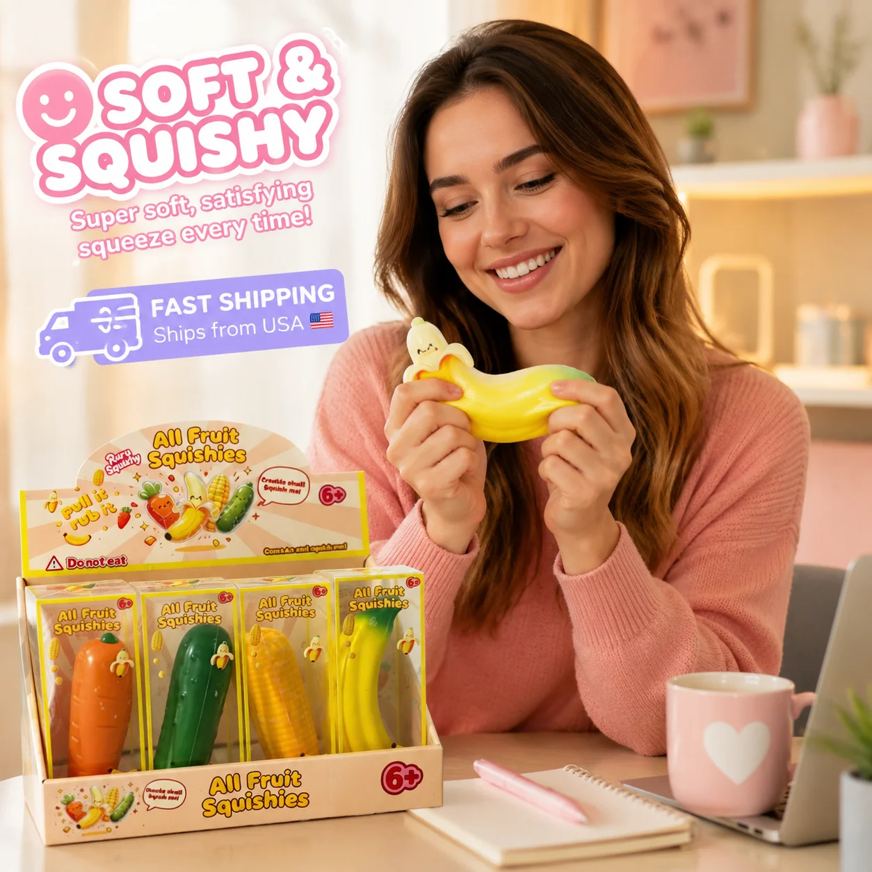 Stress Relief Squishy Toy Simulation Vegetables Corn Carrot Crunchy Slow Rising Bestseller Decompression Toys for Kids Adults