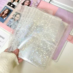 A5 Laser Star Transparant Bestand Houder Notebook 6 Gat Losse Blad Diy Goll Card Album Binder Ringen Pvc Opslag Binding map