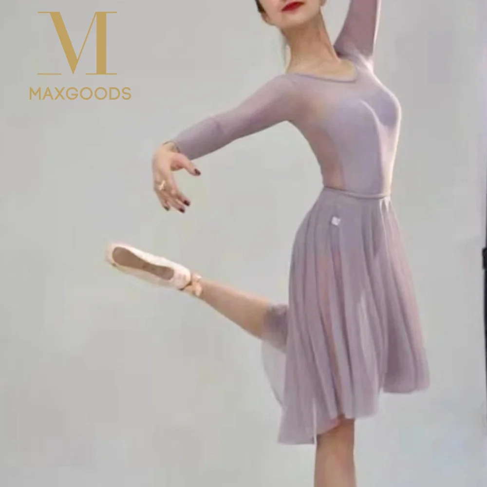 

Side-Dip Elastic Waist Ballet Wrap Skirt Pull On Asymmetrical High Low Skirt Chiffon Tulle Mesh Ballet Skirt Dance Performance