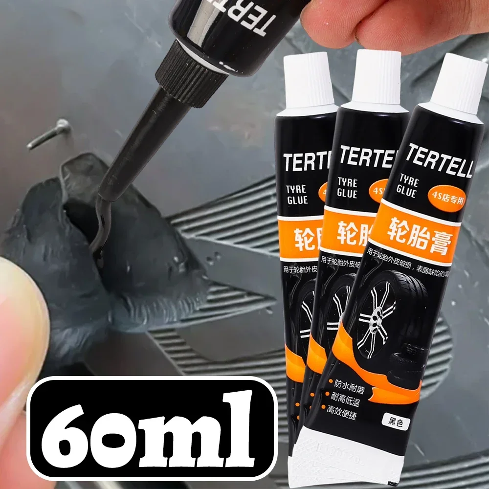 Car Tire Repair Adhesive Waterproof High Temperature Resistant Tyre Repair Liquid Black Strong Rubber Glues Car Repair Tools