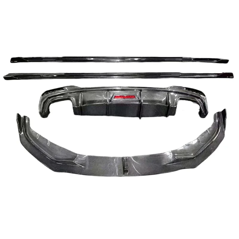 TAKD style dry carbon fiber front lip side skirt rear diffuser rear spoiler mirror for BMW 5 Series G30 G38 2021-2022